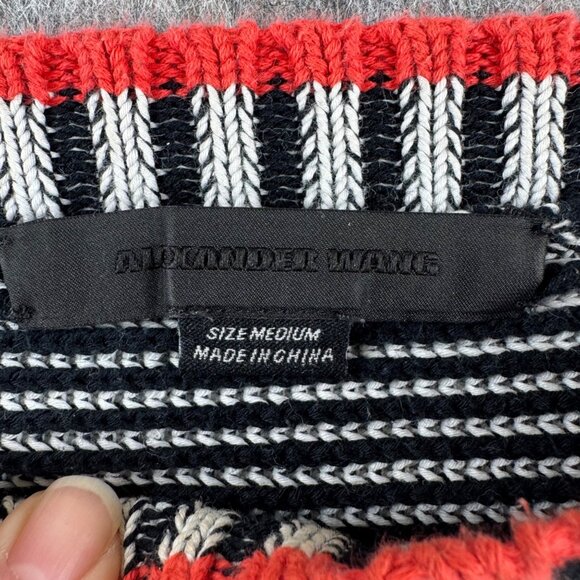 Alexander Wang Womens Tonal Striped Sweater Crop Size M Black White - Picture 2 of 10